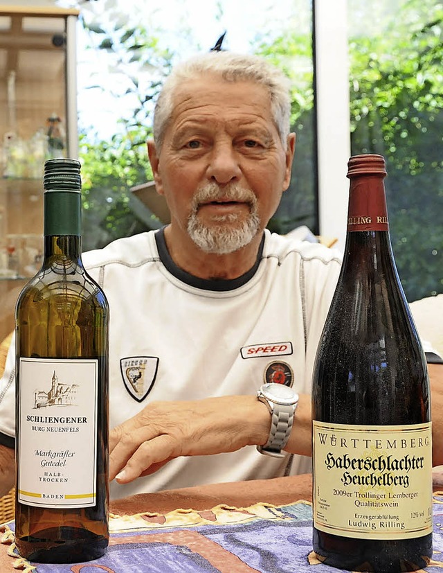 Badischer Wein? Schwbischer Wein? Hau...ewanderte Stuttgarter Dietmar Schempp.  | Foto: Robert Bergmann