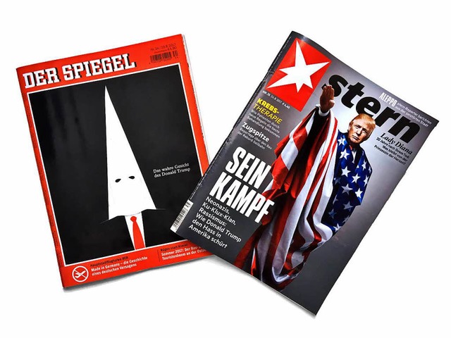 Ein Prsident, zwei Satire-Ansichten: Donald Trump auf Magazin-Covern  | Foto: jauss
