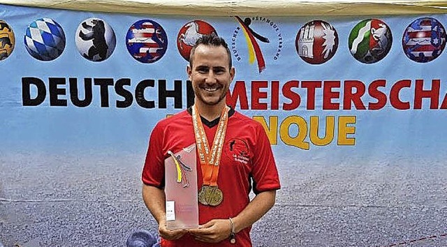 Mathias Laukart von der Boule-Spielgem...t&#8220; wurde deutscher Vizemeister.   | Foto: Privat
