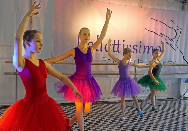 Fr  grazilen Tanz auf der Laufenbrck...Akteurinnen  der Ballettschule  Krey.   | Foto: Roswitha Frey