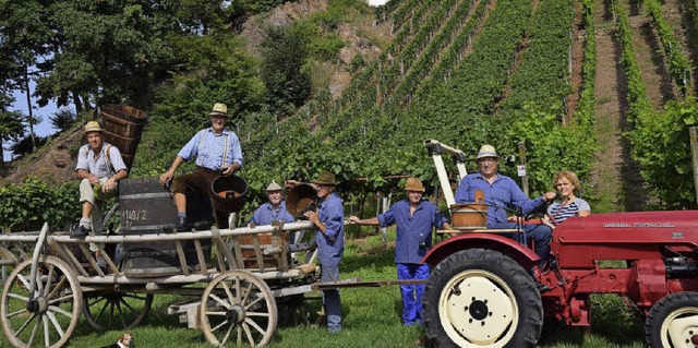 &#8222;Repro Weinlese &#8211; mit Holz... Buchholzer Weinberg und Wahrzeichen.   | Foto: Hubert Bleyer