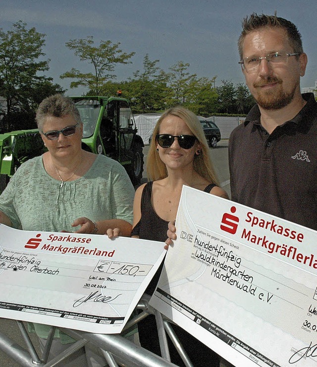 Barbara Huber von der Siedlergemeinsch...egel vom Waldkindergarten (von links).  | Foto: ZVG