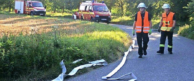 Realittsnah: die Leitung ber lange Strecken  | Foto: Feuerwehr Kenzingen