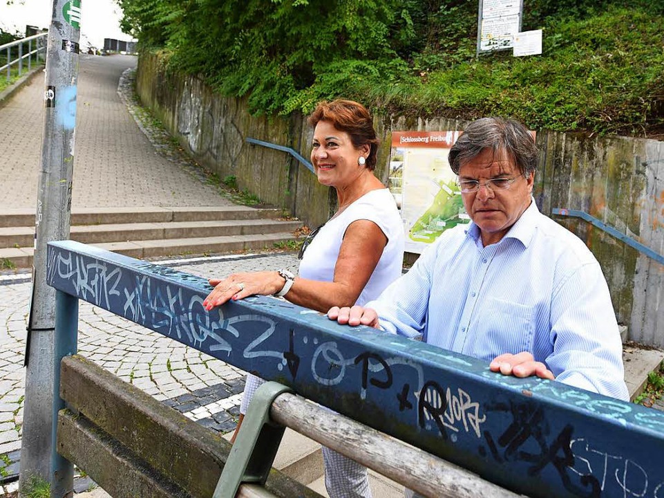 Martina Feierling-Rombach und Toni Schlegel ben Kritik an der Stadt.  | Foto: Rita Eggstein