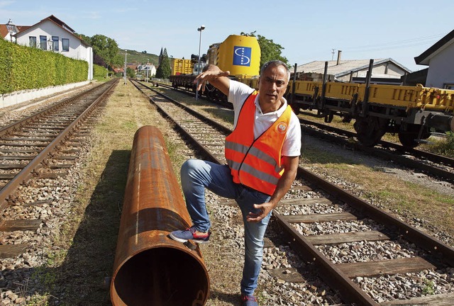 Mohamad Sidaoui, Projektleiter fr den...ungsbau durch die Firma SPL Powerlines  | Foto: Michael Haberer