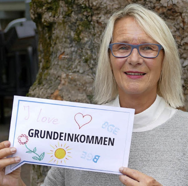 Uschi Bauer setzt sich fr ein bedingu...nis ist bei der Bundestagswahl dabei.   | Foto: Sabine Ehrentreich