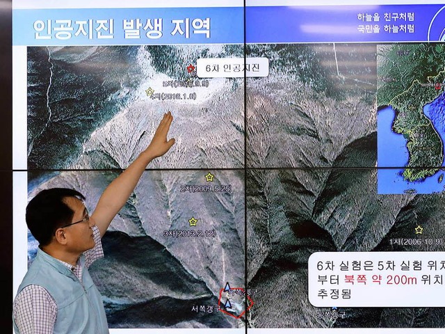 Ryoo Yong-gyu, der Leiter der sdkorea...rdbeben in Nordkorea ausgelst wurden.  | Foto: dpa