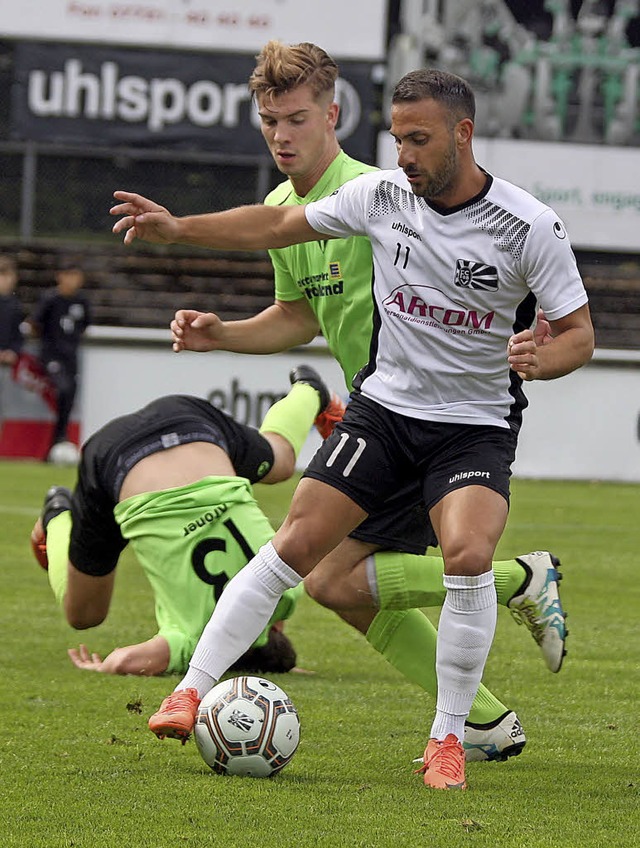 Doppelt erfolgreich: Nedzad Plavci erz...rdienten 2:1-Heimsieg gegen Freiberg.   | Foto: dieter reinhardt