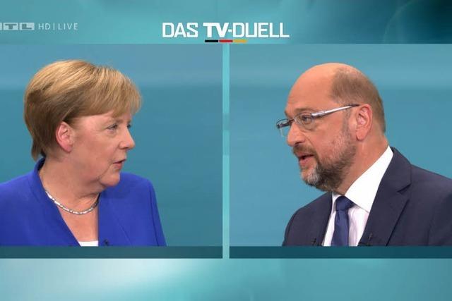 Schulz contra Merkel: Auf Augenhhe wie erwartet