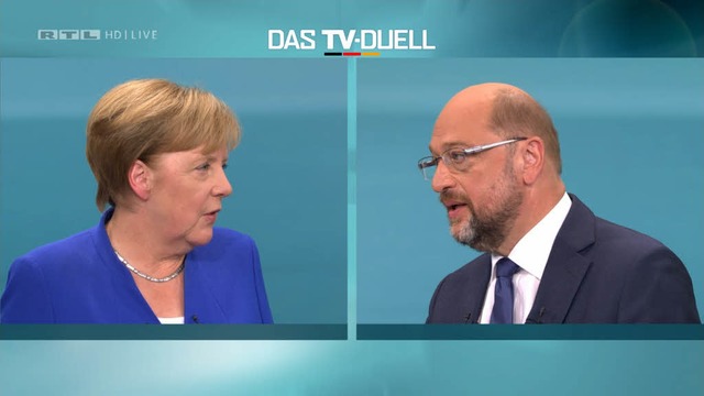 Duell auf Augenhhe zwischen Merkel und Schulz beim TV-Duell  | Foto: dpa