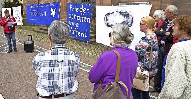DGB und Friedensrat riefen in Mllheim zum Antikriegstag auf.  | Foto: Mnch