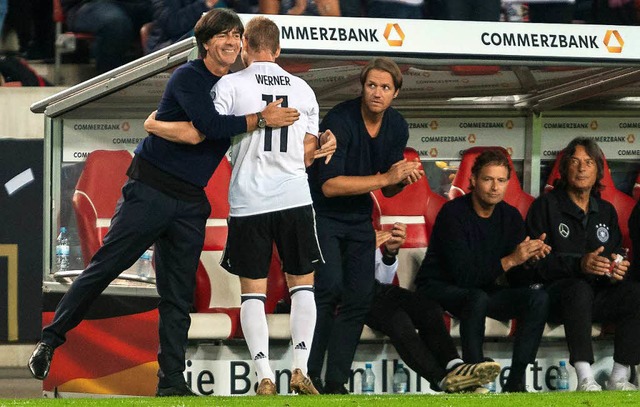 Traf gegen Norwegen gleich zwei Mal &#...w von Strmer Timo Werner begeistert.  | Foto: dpa