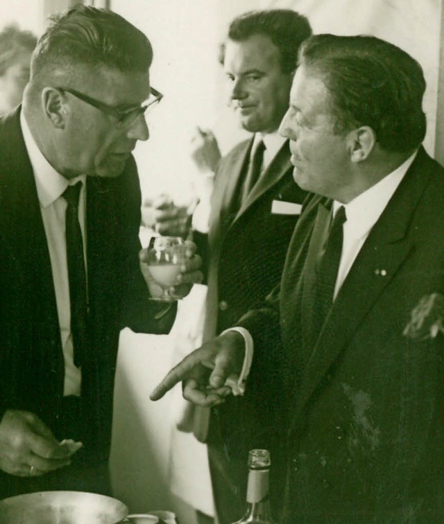 Die Vter der Jumelage: Brgermeister ...at und Christdemokrat Eberhard Leber.   | Foto: Archiv: Bader