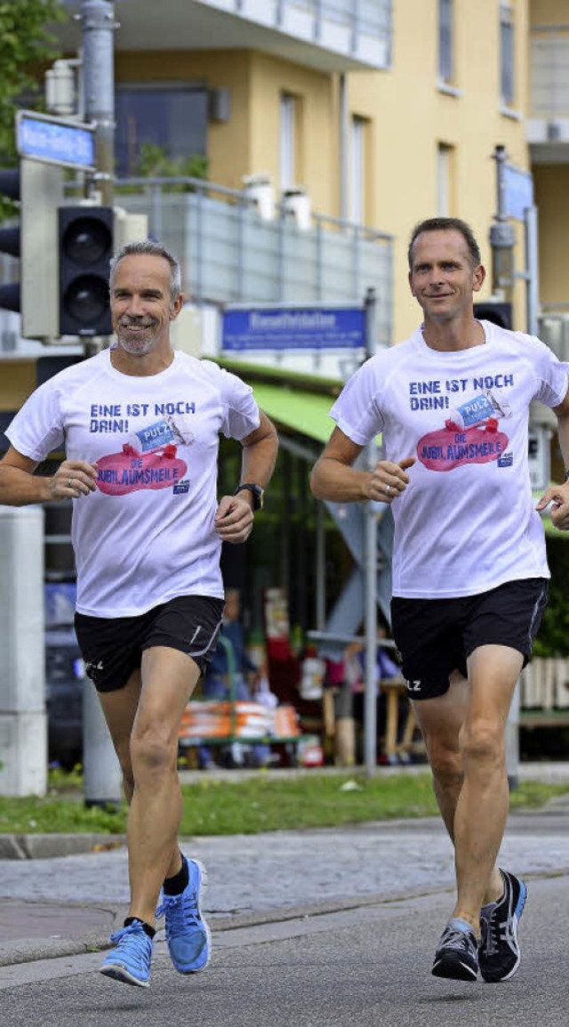 Georg Supp (links) und Wolfgang Schoch... die Rieselfelder noch einmal rennen.   | Foto: Ingo Schneider