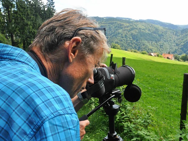 Gegen-Gutachter auf Vogelsuche: Biolog...lanten Windparks Hasel bei Schopfheim.  | Foto: Schmitz