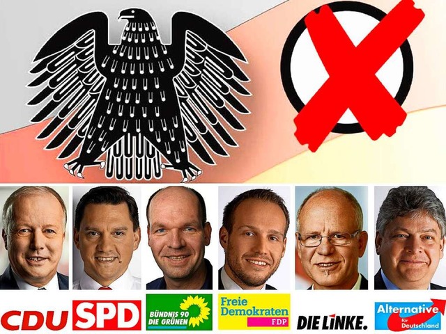 Die Kandidaten: (v.l.n.r.) Peter Weiss...r Kauz (Linke) und Thomas Seitz (AfD).  | Foto: bz