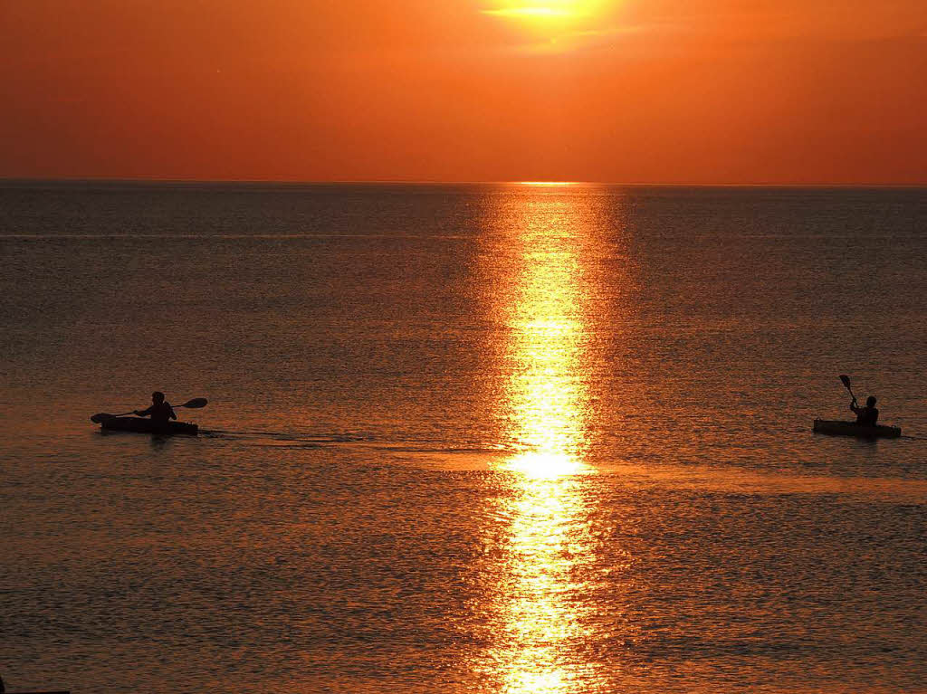 Monika Mnnich: Sonnenuntergang ber dem Lake Huron, Michigan