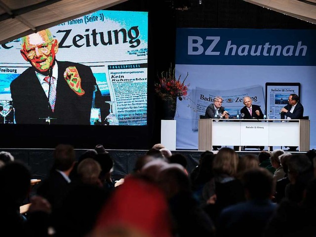 Schuble (CDU) zu Besuch beim BZ-Wahltag  | Foto: Miroslav Dakov