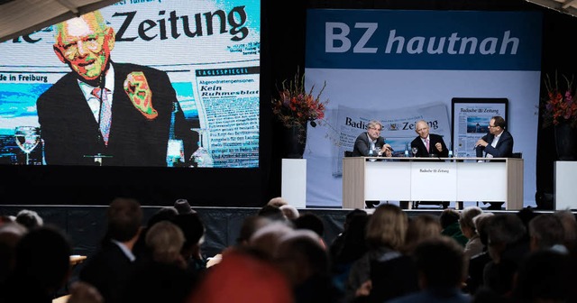Wolfgang Schuble war am Samstag der erste Gast beim BZ-Wahltag.  | Foto: Miroslav Dakov