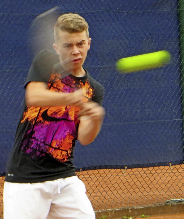 Marcelo Mann (TC BW Oberweier) war bei...n U18 in Ettenheim nicht zu schlagen.   | Foto:  Ralph Furtwngler