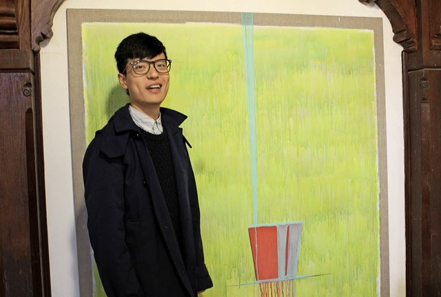 Yulong Lin vor einem seiner Werke   | Foto: Erich Krieger
