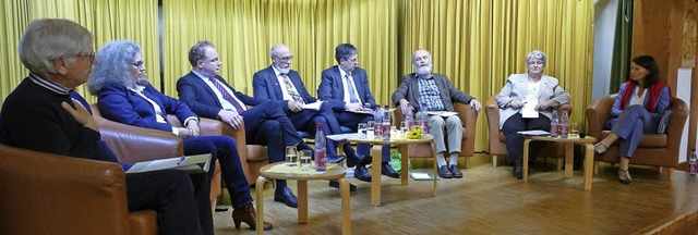 Podiumdiskussion im Pfarrsaal in Grwi...U) und Rita Schwarzelhr-Sutter (SPD).  | Foto: miloslavic