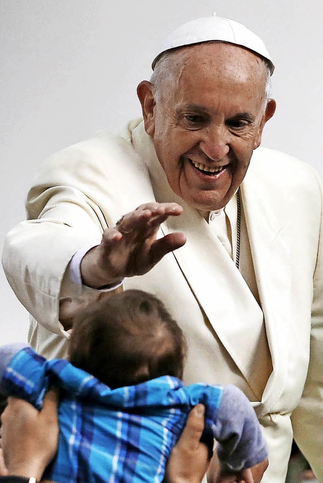 Papst Franziskus vergangene Woche in Kolumbien   | Foto: dpa