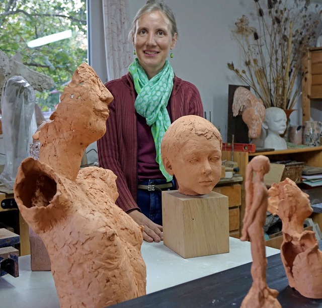 Bildhauerin Mirjam Bucher Bauer und ihre  Werkstatt   | Foto: Roswitha Frey