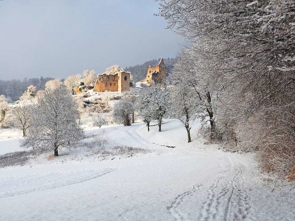 Burg Landeck in der Wintersonne (Emmendingen)