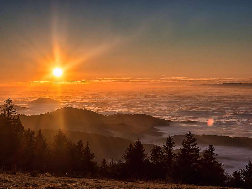 Sonnenuntergang im Schwarzwald (Waldkirch)