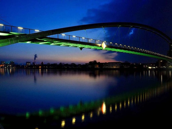 Dreilnder Brcke bei Nacht (Rheinfelden)