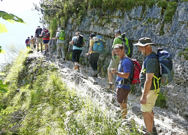 Auf teils steilen Steigen berquerten die Wanderer die Alpen.   | Foto: Dreher