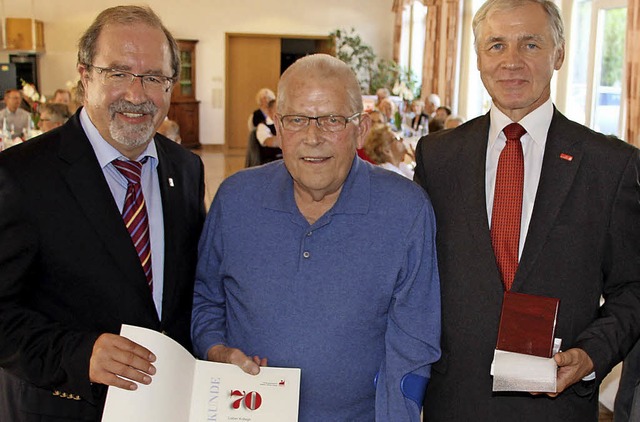 Peter Hausmann, Hugo Gehringer, 70 Jah...hafter, Wilfried Penshorn (von links)   | Foto: Privat