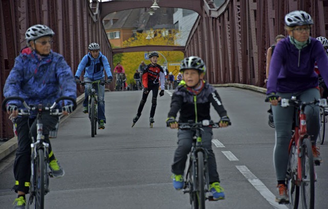 Die Attraktivitt des Slow-ups ist ung...chte den ganzen Sonntag viel Betrieb.   | Foto: Lauber