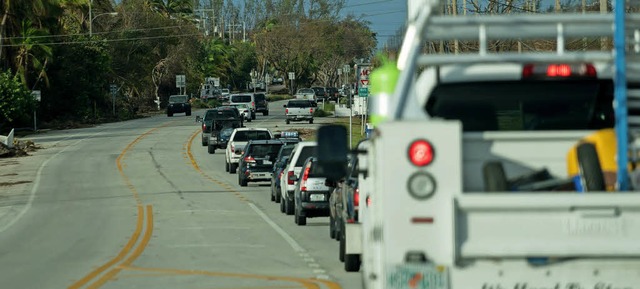 Vor Irma Geflchtete kehrten am Sonnta...tete Inselkette Florida Keys  zurck.   | Foto: afp