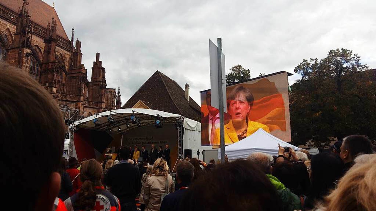 Angela Merkel zu Besuch in Freiburg.  | Foto: Laura Wolfert