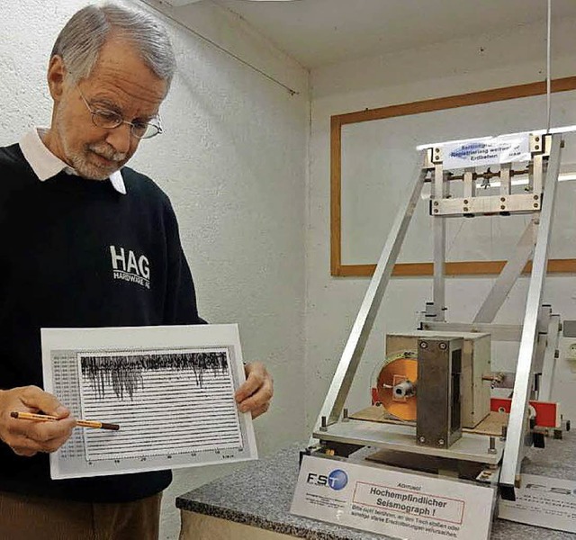 HAG-Grnder Winfried Sturm mit dem Messprotokoll   | Foto: Privat