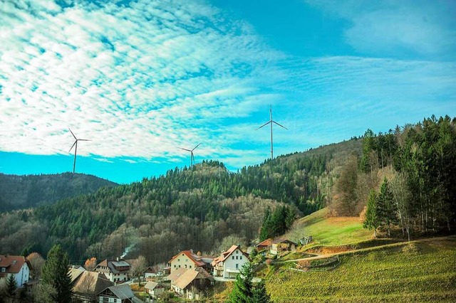 Noch eine Vision, ab 2020 vielleicht R... oberhalb von Wambach aussehen knnte.  | Foto: Windkraft Schonach GmbH