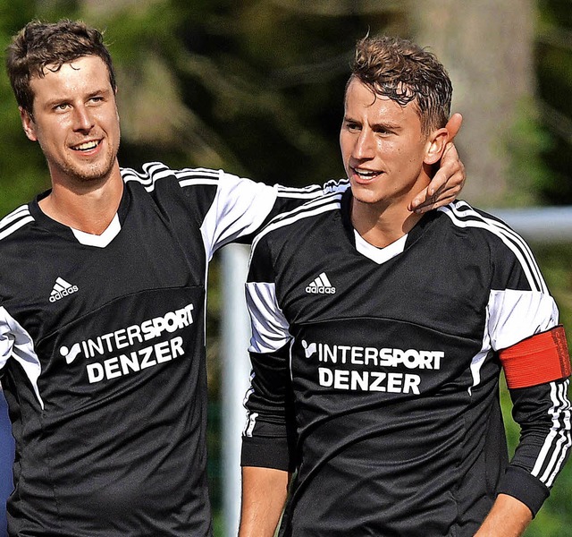 Treffsicherer  Kapitn: Thomas Fischer (rechts) vom SV Gndelwangen  | Foto: scheu