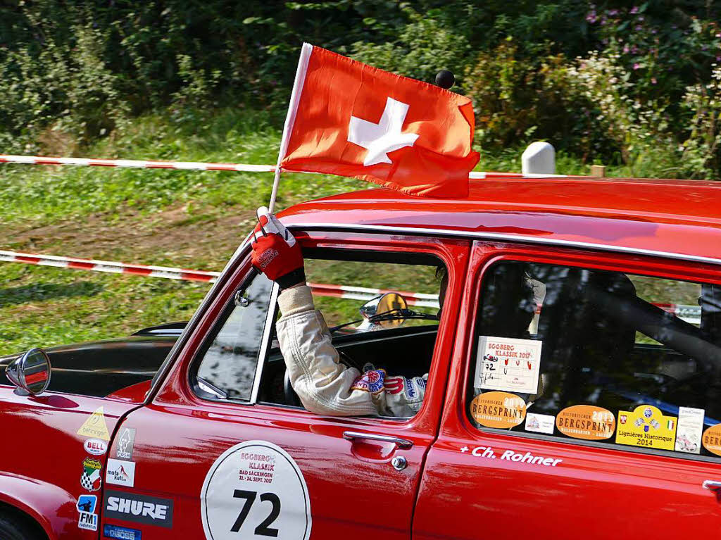 Zahlreiche Fahrer aus der Schweiz waren beim Eggberg Klassik 2017 am Start: Christian Rohner aus Rheineck mit einem Simca 1000 Ralley Baujahr 1974.