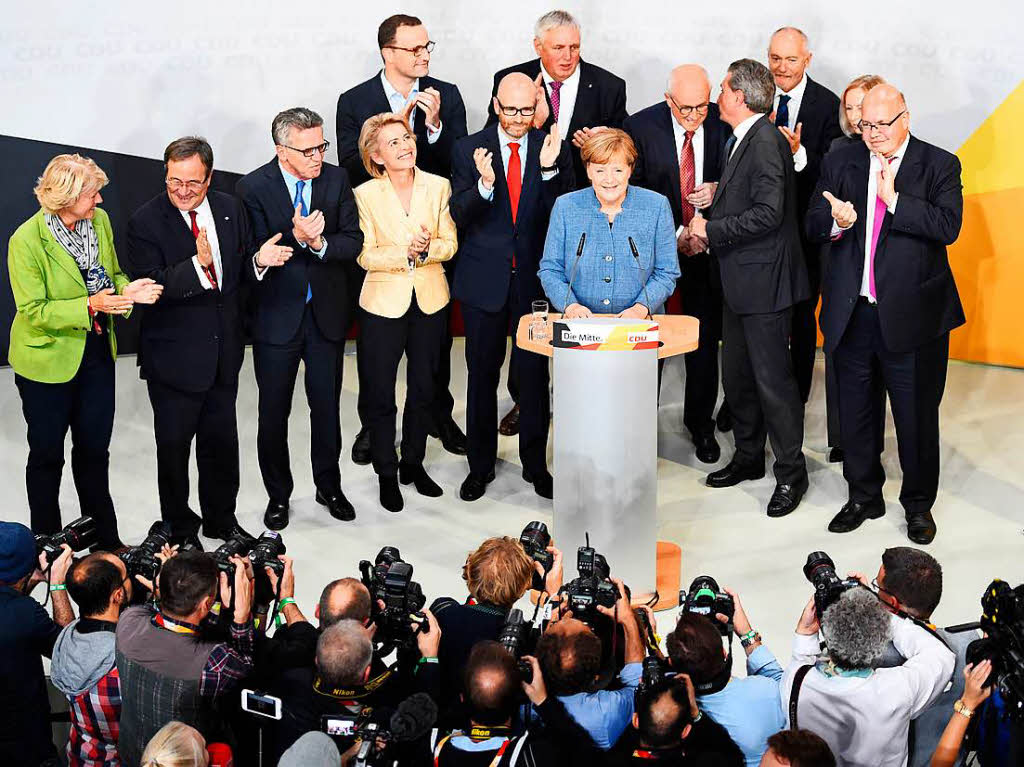 Bundeskanzlerin Angela Merkel in der Berliner Parteizentrale der CDU.