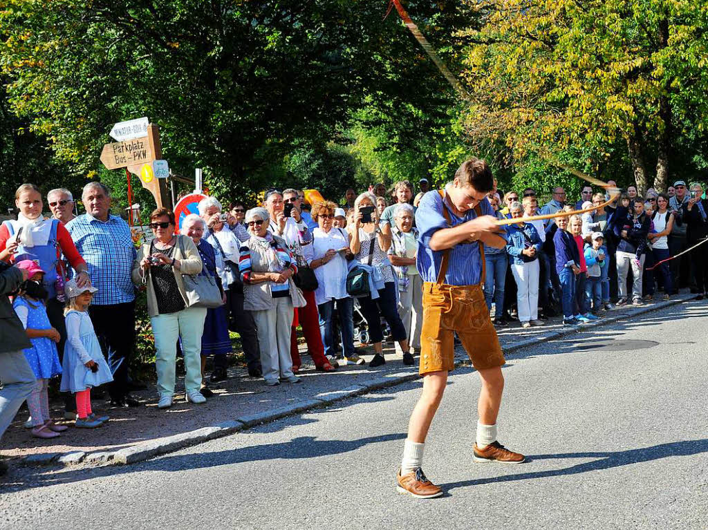 Ein buntes Bild bot sich den vielen Zuschauern beim Almabtrieb am Sonntagvormittag.