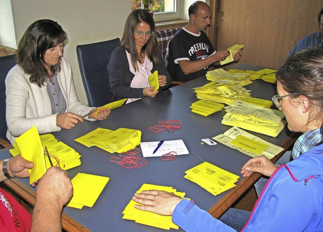 Sie waren leuchtend gelb, die Wahlzett...iigen Wahlhelfern ausgezhlt werden.   | Foto: Manfred Lange