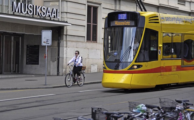 Das 17er-Tram fhrt auf absehbare Zeit...ie Basler Innenstadt zur Schifflnde.   | Foto: Daniel Gramespacher