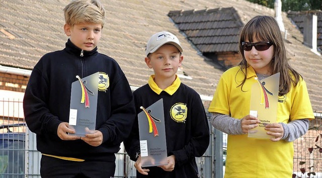 Liliane Deckert, Jasper Waidner und Ha...aren bei der Deutschen Meisterschaft.   | Foto: Verein