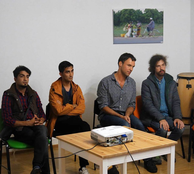Diskussion mit Mitwirkenden des Film: ...bin Losch vom Maturanahaus (von links)  | Foto: Georg Vo