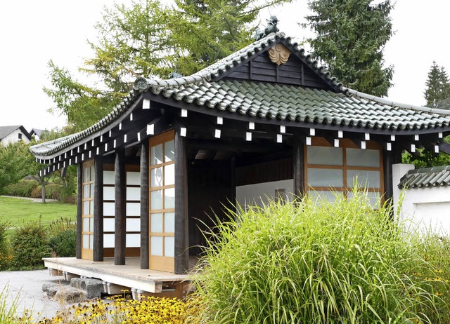 Das Teehaus  im Japanischen Garten, ga...ze in den Trennwnden wurden erneuert.  | Foto: Stefan Limberger-Andris