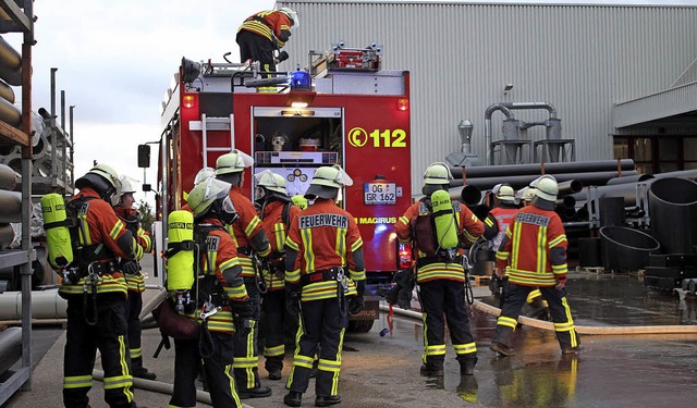 Die Ringsheimer Feuerwehr ist bereit fr den Einsatz mit Atemschutzgerten.   | Foto: Adelbert Mutz
