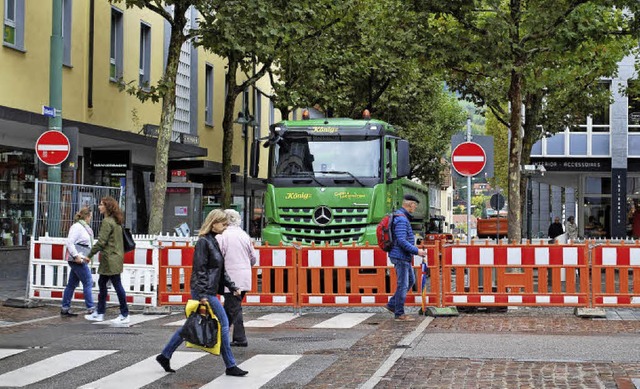 Die Grabenstrae wird beim Senser Plat...ie knftige Fugngerzone vorbereitet.  | Foto: Thomas Loisl Mink