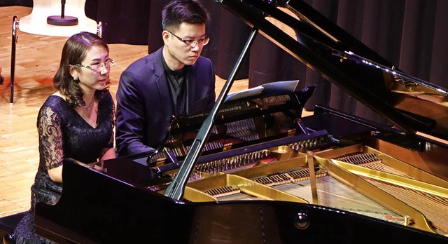 Eines der Jubelereignisse 2017 in Wehr...Klavierduo Wei Gong und Chongxiao Liu   | Foto: Roswitha Frey